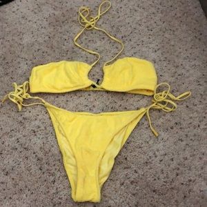 Triangl Swimwear Aster Bikini Yellow Terry Large